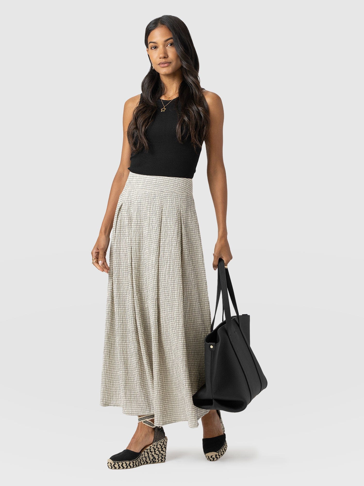 Eliza Pleated Skirt - Gingham - Women's Skirts | Saint + Sofia® EU